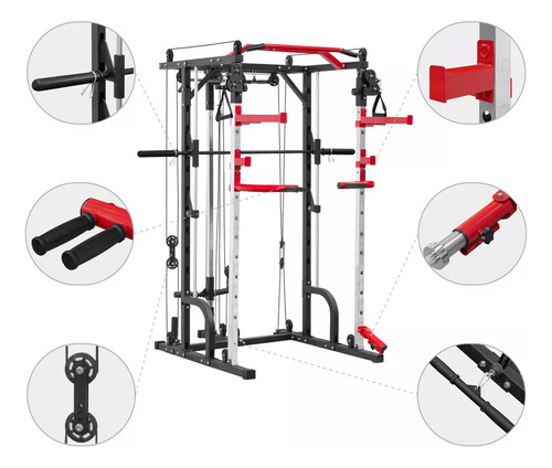 Jaula Gym Maquina Multifuncional Smith Altera Ejercicio