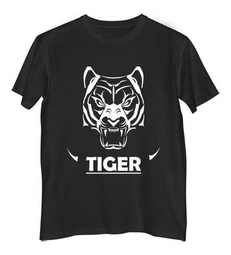 Remera Hombre Color Tiger Angry Tigre Rugiendo Vector