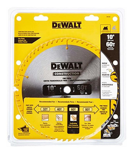 Dewalt Serie Dw3106 20 10-inch 60 dientes Atb Thin Kerf Cros