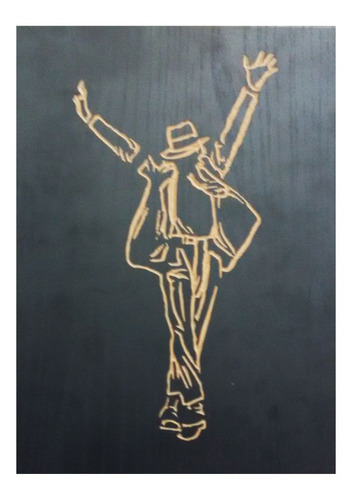 Quadro Entalhado Em Madeira - Michael Jackson