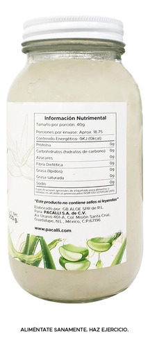 Pulpa De Sábila 900g Natural Y Refrescante Pacalli