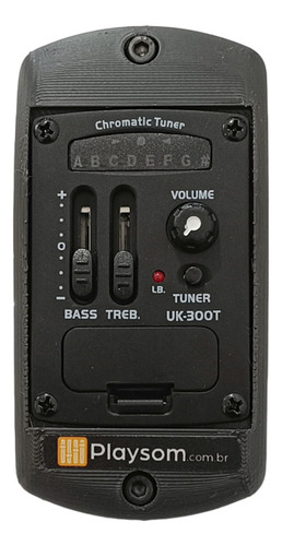 Captador Violão Uk300t + Adaptador Substituição Artec Etn-4 Cor Preto
