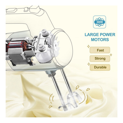 Batidor Eléctrico De Huevos De 300 W, 220 V, 10 Batidoras