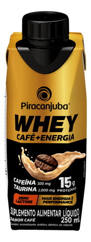 Bebida Whey 15g Cafe + Taurina Piracanjuba 250ml