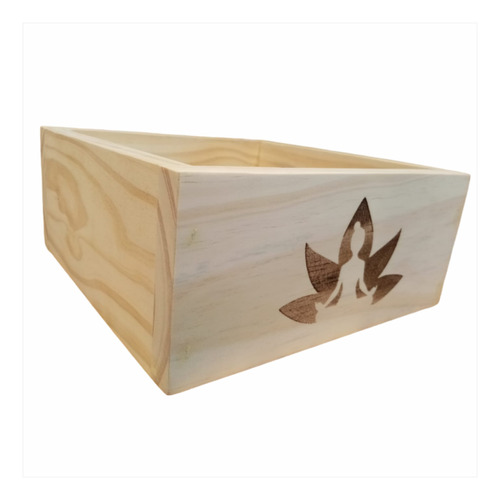 Caja Artesanal- Madera-grabado Láser-yoga 25x25x10cm