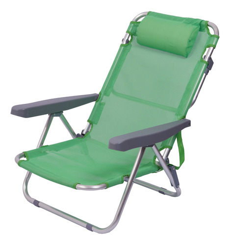 Reposera Silla Plegable Pileta Tubo Aluminio Playera Color Verde Claro