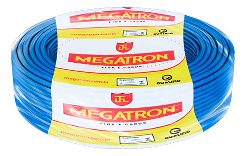 Cabo 16mm Flexivel 10 Metros Megatron Rolo De Fio 16mm 10m Cobertura Azul