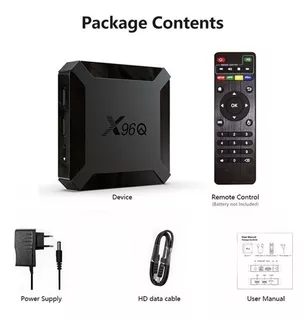 Tv Box 4k Smart Android 10.0 X96q Quad Core 2 Gb Ram 16 Gb