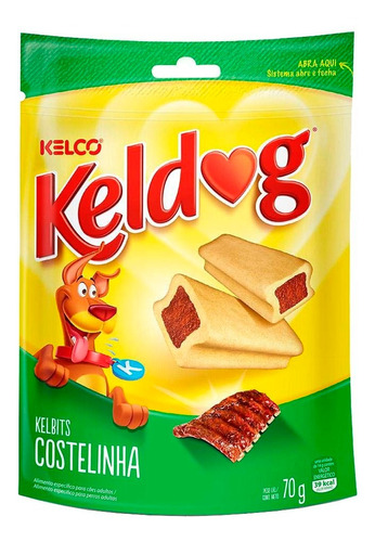 Petisco Keldog Cães Adultos E Filhotes Kelbits Costelinha - 70g - 1 Unidade