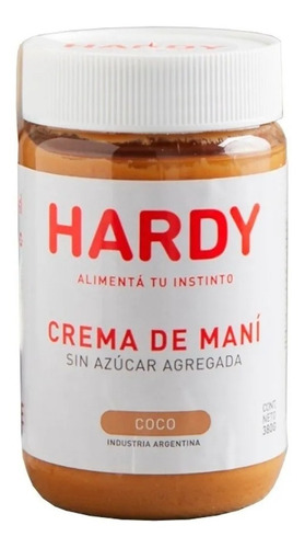 Pasta De Maní Hardy 100% Natural - Crema Sin Azucar Vegana