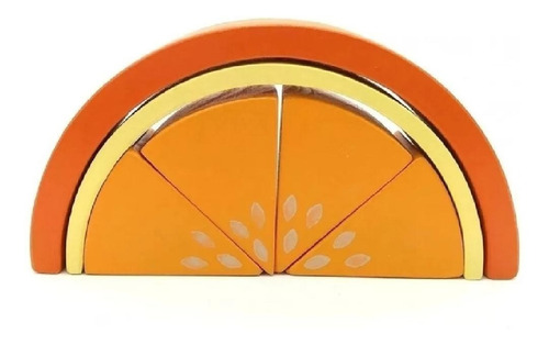 Imagen 2 de 6 de Frutas Montessori/waldorf Naranja Bloques De Madera