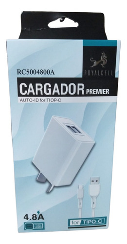 Cargador Premier Auto Tipo C Usb Royalcell 60232