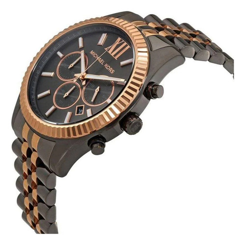Reloj Michael Kors Lexington Chrono Gris Mk8561 Para Hombre