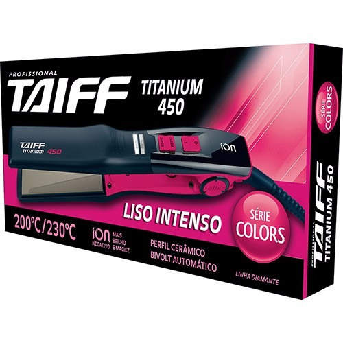 Prancha Chapa Taiff Titanium 450 Colors Bivolt 230º Rosa