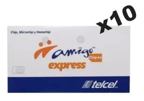 10x1 Tarjeta Sim Chip Telcel 2g 3g 4g   375 Ameca