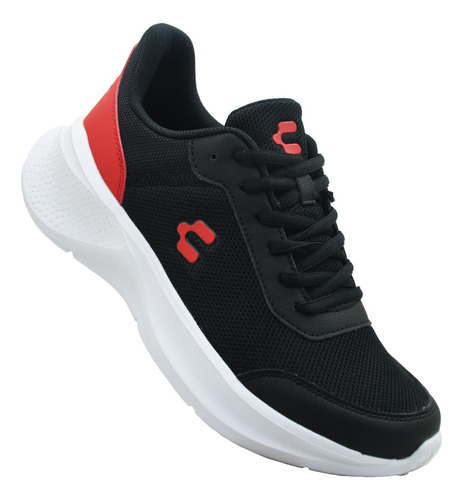 Tenis Charly 1086410 Negro/rojo Textil Caballero