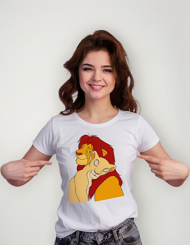 Playera Dama Jh El Rey Leon Simba Nala P24