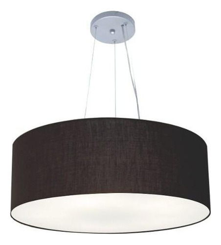 Lustre Pendente Cilíndrico Md-4010 60x21cm Preto - Bivolt