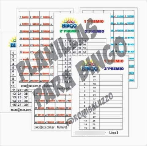 Planillas Digitales Para Bingo Virtual.
