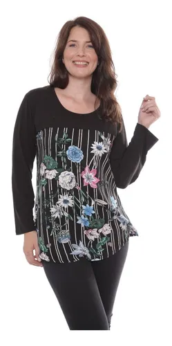 Remeras manga larga online mujer talles grandes