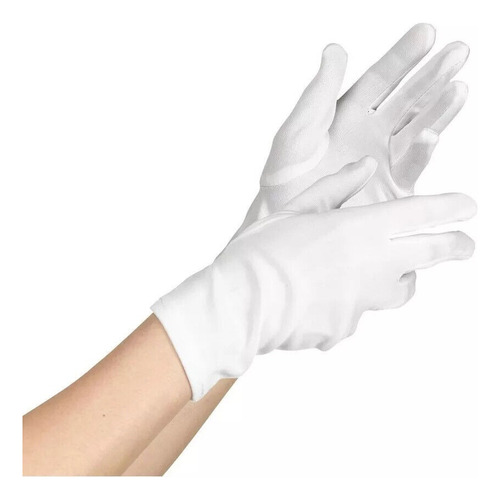 24 Piezas Guantes Dermatológicos Algodón 12 Pares Blanco