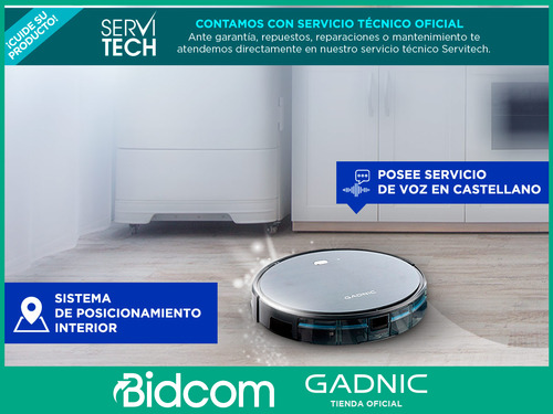 Imagen 6 de 9 de Aspiradora Robot Gadnic Trapeadora Inteligente 25 W Trapea