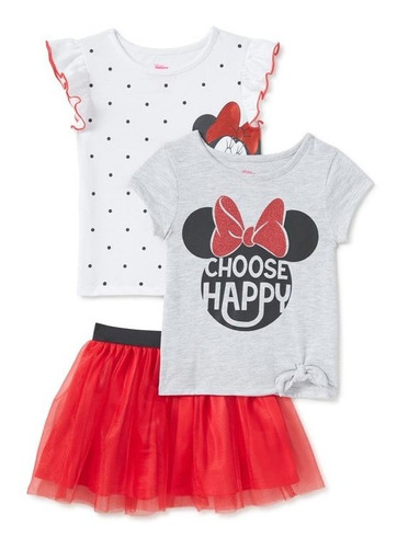 Conjunto Tutú Niña 3 Piezas Minnie Disney Original