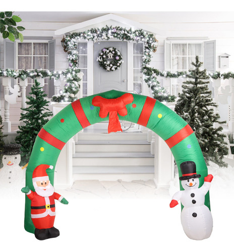 Arco Navideño Iluminado, Inflable, Led, Papá Noel
