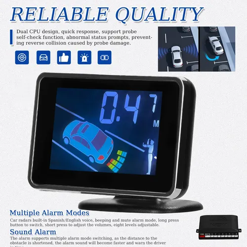 Sistema Radar Estacionamiento Mulcort 8 Sensores Lcd