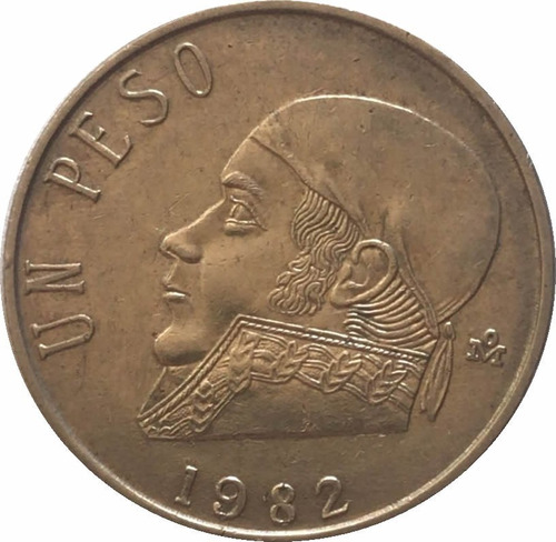 Moneda 1 Peso Mexicano 1982-8 Abierto, Superior E Inferior -