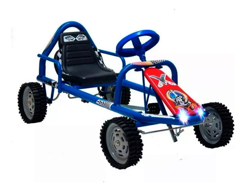 Vehículo a pedal kartings Katib 601 color azul
