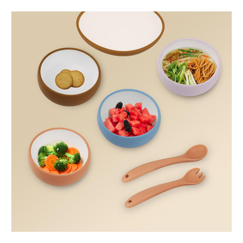 8pcs Silicone Para Niños Pequeños Y Set De Cuchara | Bpa Sin