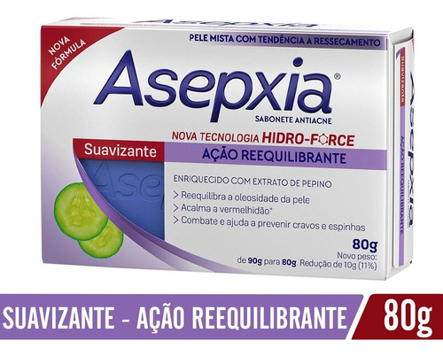 Sabonete Em Barra Asepxia 80 G ( Clique E Escolha ) Wxz Fragrância Suavizante - Ação Reequilibrante