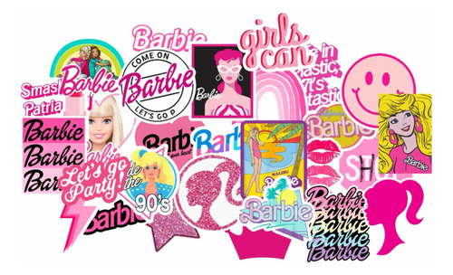 25x Colantes Adesivos Barbie Girl Ken Pink Stickers+brinde