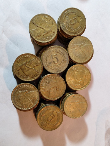 100 Monedas Chile 5 Centésimos De Escudos Bronce 