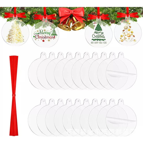 Xy 50 Esferas Navideñas De Acrílico Transparente