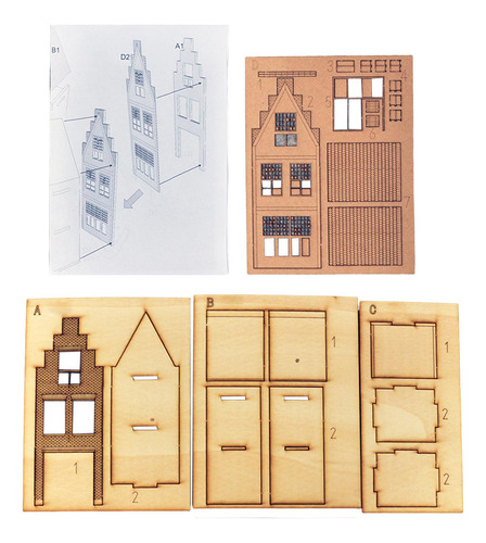 1/87 Conjunto De Modelo De Construção Casa Arquitetura