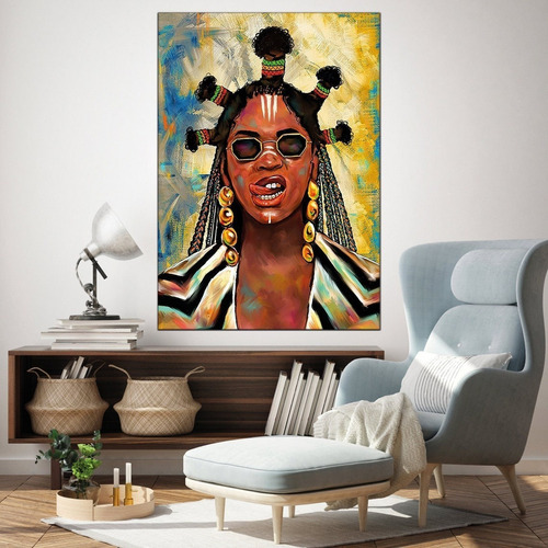 Beyonce Black Is King Quadro Em Tecido Canvas Decoração 