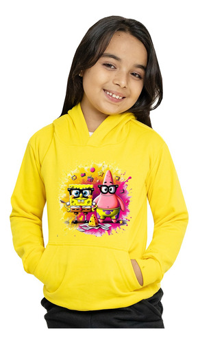 Moletom Infantil Bob Esponja E Patrick Blusa De Frio Menina