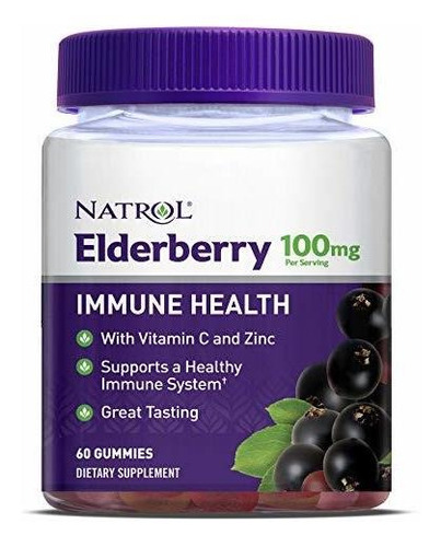 Natrol Elderberry Gummies, With Vitamin C And Zinc, Supplem