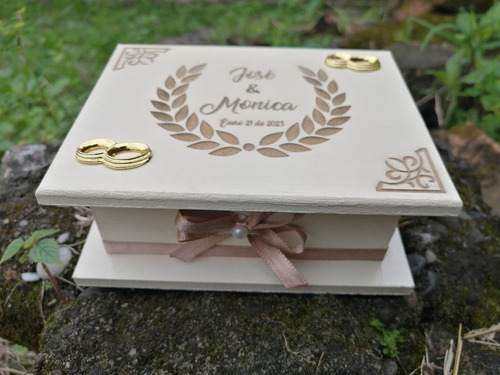 Cofre Porta Argollas Anillos O Arras Boda Personalizado 