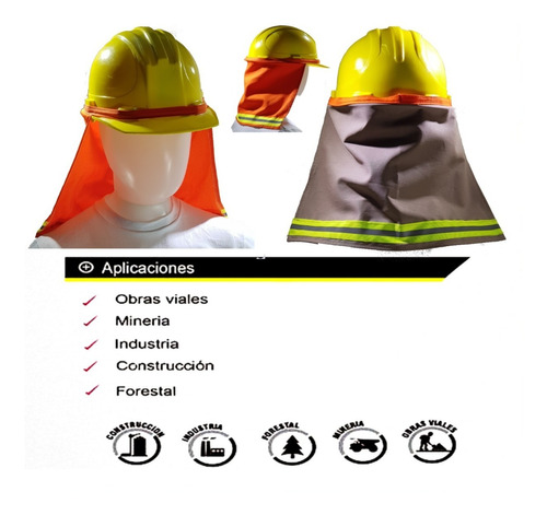 Pack 15 Cubre Nuca C/ Reflect P/ Casco De Proteccion  Linco®