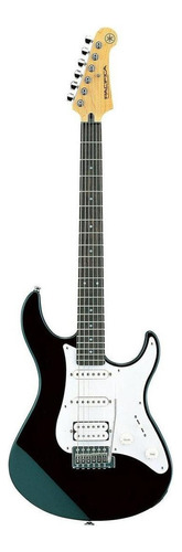 Guitarra elétrica para  canhoto Yamaha PAC012/100 Series PACIFICA 112J de  amieiro black brilhante com diapasão de pau-rosa