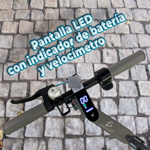 Patín Eléctrico Scooter Con Neumáticos Todo Terreno Color Negro