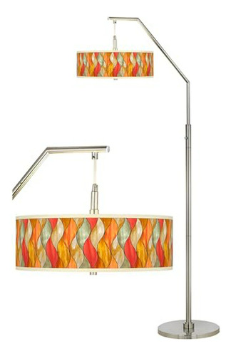 Lámpara De Arco Con Pantalla Y Estampado En Mosaico De Llama