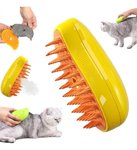 3 En 1 Steamy Cat Brush,cepillo De Vapor Para Gatos Suelto