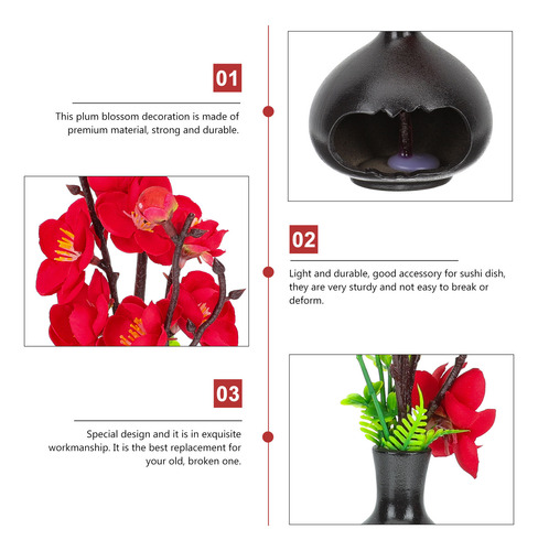 Adorno De Flores Artificiales Para Decorar Platos De Sushi Y