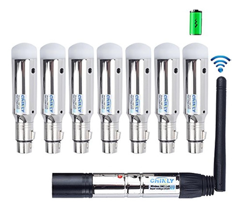 Chinly 8 Piezas Dmx512 Dmx Dfi Dj 2.4g 7 Receptor Inalámbric