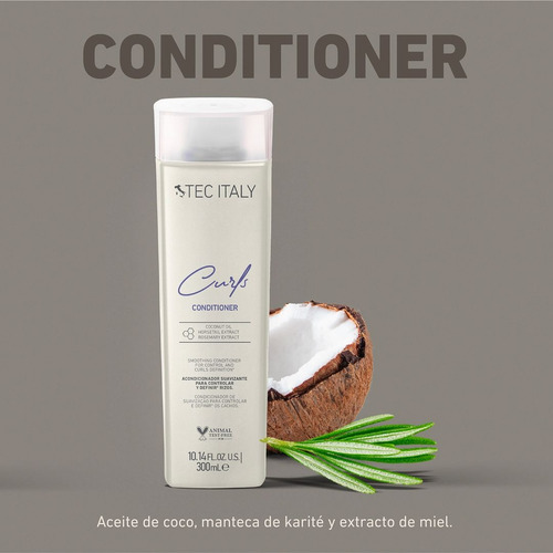 Kit Shampoo Acondicionador Para Rizos Tec Italy Curls 300 Ml