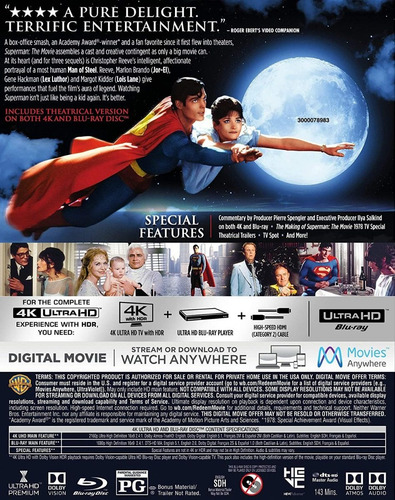 Superman La Película ( The Movie) 4k Ultra Hd + Blu-ray